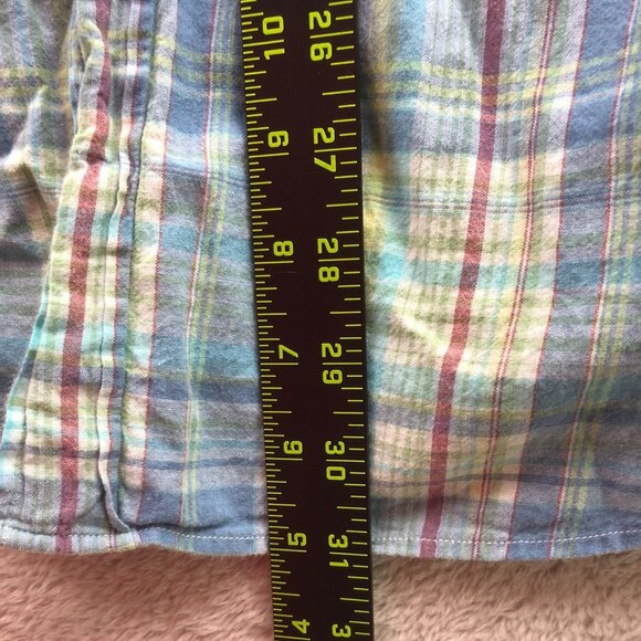 J.Crew Mens Shirt Size XL Plaid Long Sleeve Button Up Green Western Casual Y2K - Picture 4 of 10